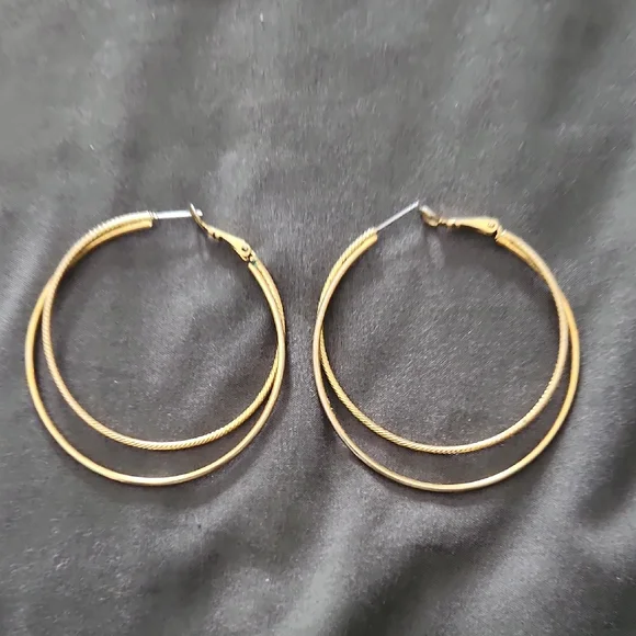 Lia Sophia Gold Hoop Earrings - Picture 2 of 2